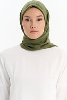 Kare Desen Pamuk Eşarp - Haki TUGBA