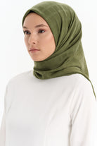 Kare Desen Pamuk Eşarp - Haki TUGBA