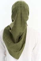 Kare Desen Pamuk Eşarp - Haki TUGBA