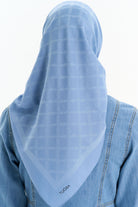 Kare Desen Pamuk Eşarp - İndigo TUGBA