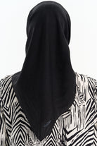 Kare Desen Pamuk Eşarp - Siyah TUGBA