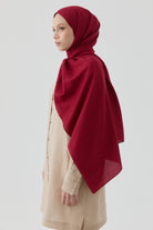 Geometrik Desen Pamuk Şal - Bordo TUGBA