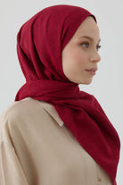 Geometrik Desen Pamuk Şal - Bordo TUGBA