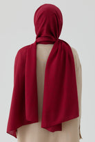 Geometrik Desen Pamuk Şal - Bordo TUGBA