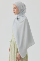 Geometrik Desen Pamuk Şal - Gümüş TUGBA