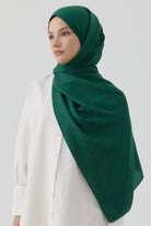 Geometrik Desen Pamuk Şal - Zümrüt TUGBA