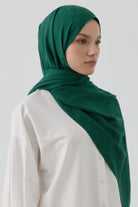 Geometrik Desen Pamuk Şal - Zümrüt TUGBA