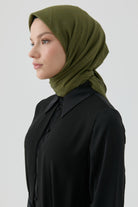 Geometrik Desen Stil Eşarp - Haki TUGBA