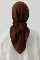 Geometrik Desen Stil Eşarp - Kahve TUGBA