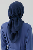 Geometrik Desen Stil Eşarp - Lacivert TUGBA