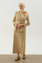 Beş Cepli Etek - Bej TUGBA