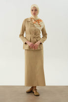 Beş Cepli Etek - Bej TUGBA