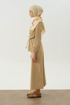 Beş Cepli Etek - Bej TUGBA