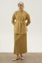 Beş Cepli Etek - Olive TUGBA