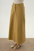 Beş Cepli Etek - Olive TUGBA