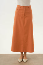 Beş Cepli Etek - Oranj TUGBA