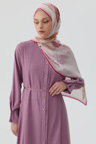 Bileği Pile Düğme Detaylı Tunik - Lila TUGBA