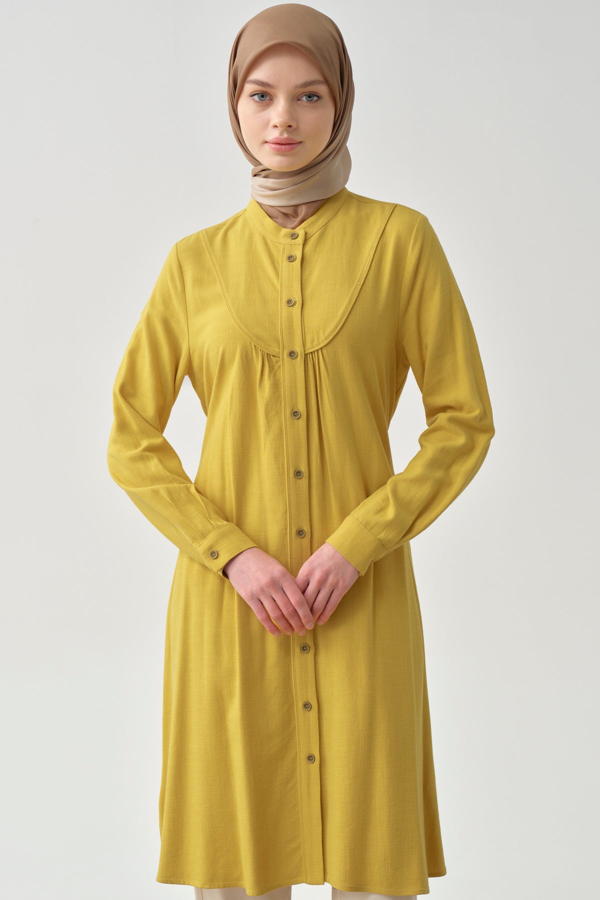 Biye Detaylı Robalı Tunik - Asit