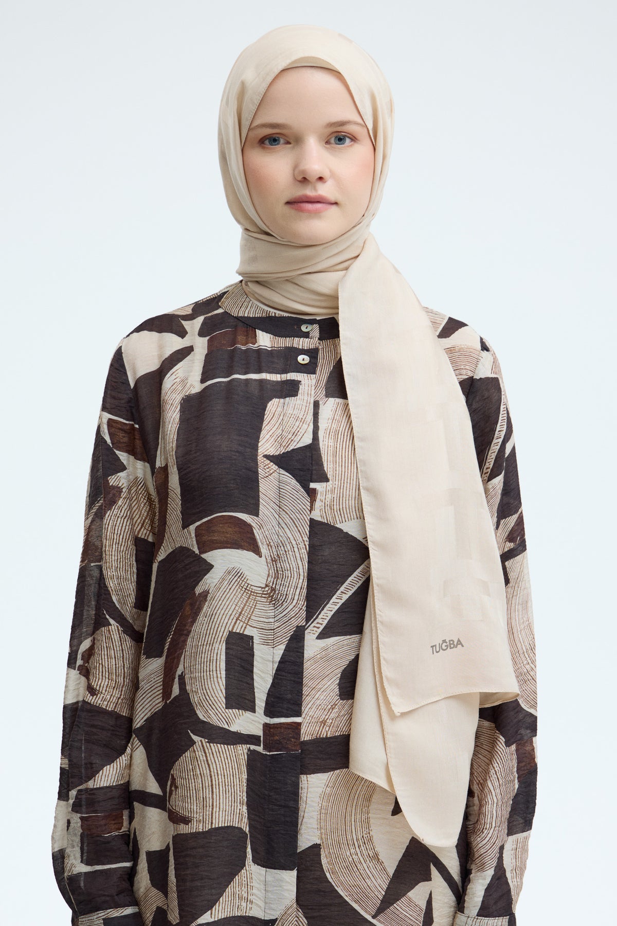 Monogram Lyocell Karışım Jakarlı Natural Şal - Bej
