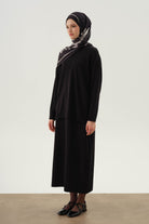 Bluz Etek Triko Takım - Siyah TUGBA