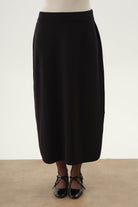 Bluz Etek Triko Takım - Siyah TUGBA