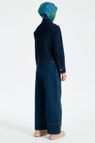 Bol Paça Denim Pantolon - Lacivert TUGBA