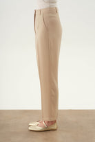 Bol Paça Pensli Pantolon - Bej TUGBA