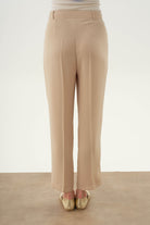 Bol Paça Pensli Pantolon - Bej TUGBA