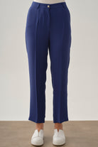 Bol Paça Pensli Pantolon - İndigo TUGBA