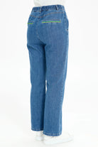 Bol Paça Yırtmaçlı Denim Pantolon - İndigo TUGBA