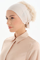 Dantelli Topuz Bone - Bej TUGBA