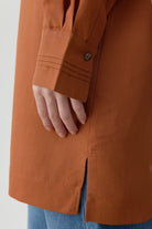 Brit Düğmeli Yırtmaçlı Tunik - Tarçın TUGBA