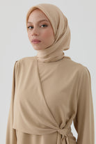 Buket Jakar Naturel Eşarp - Bej TUGBA