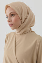 Buket Jakar Naturel Eşarp - Bej TUGBA