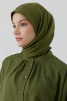 Nevgül Jakar Naturel Eşarp - Haki TUGBA