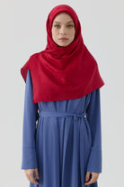 Nevgül Jakar Naturel Eşarp - Kırmızı TUGBA