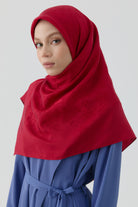 Nevgül Jakar Naturel Eşarp - Kırmızı TUGBA