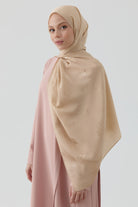 Buket Jakar Naturel Şal - Bej TUGBA