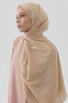 Buket Jakar Naturel Şal - Bej TUGBA