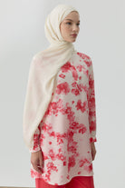 Buket Jakar Naturel Şal - Ekru TUGBA