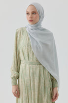 Buket Jakar Naturel Şal - Gümüş TUGBA