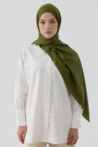 Buket Jakar Naturel Şal - Haki TUGBA