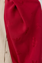 Buket Jakar Naturel Şal - Kırmızı TUGBA