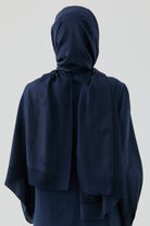 Buket Jakar Naturel Şal - Lacivert TUGBA