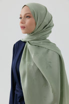 Buket Jakar Naturel Şal - Mint TUGBA