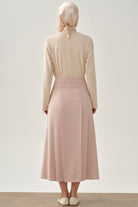 Büyük Beden Pili Detaylı Etek - Bej TUGBA