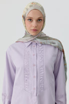 Büzgü Kesik Detaylı Tunik - Lila TUGBA