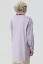 Büzgü Kesik Detaylı Tunik - Lila TUGBA
