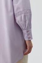 Büzgü Kesik Detaylı Tunik - Lila TUGBA