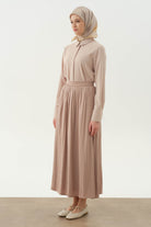 Büzgülü Etek - Bej TUGBA